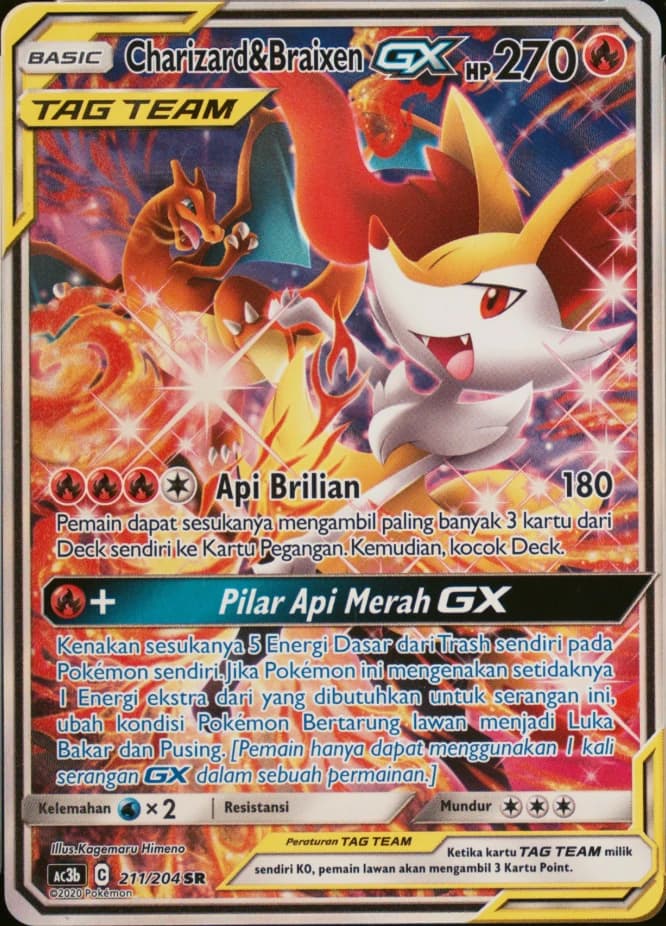 Charizard Braixen GX SR AA