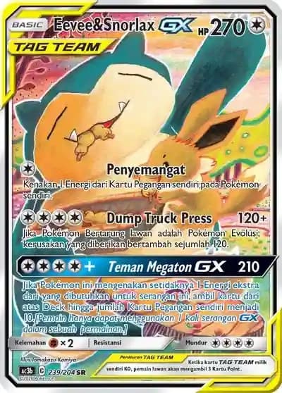 Eevee Snorlax GX SR AA