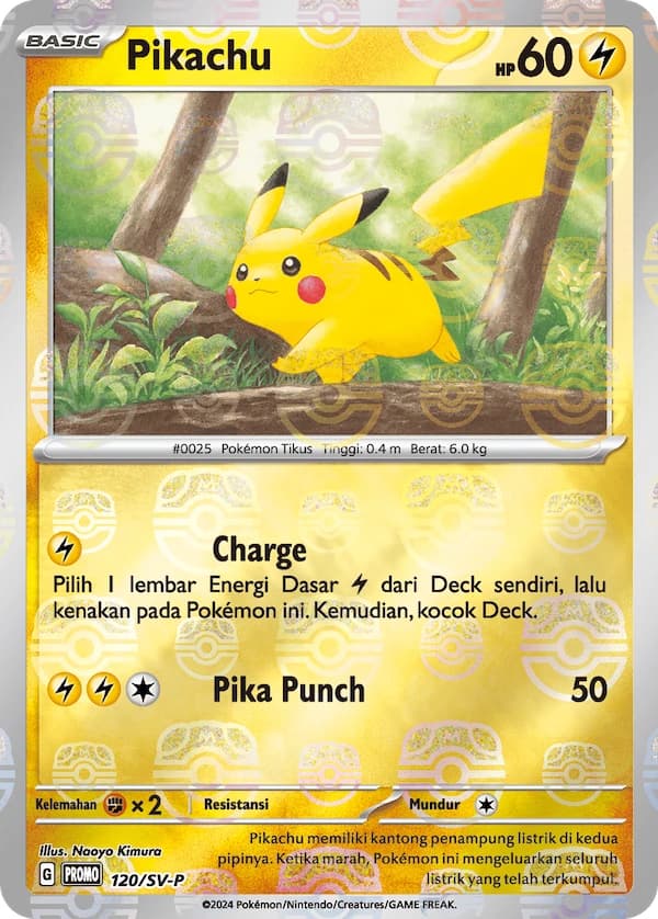 Pikachu Master Ball — kartu Pokémon cetakan Indonesia