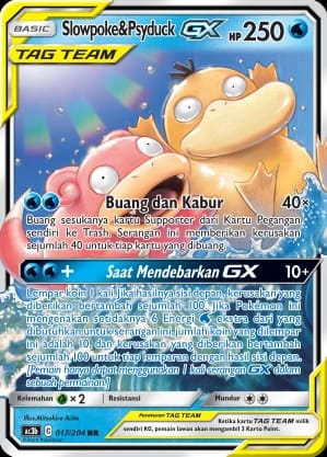 Slowpoke & Psyduck RR — kartu Pokémon cetakan Indonesia