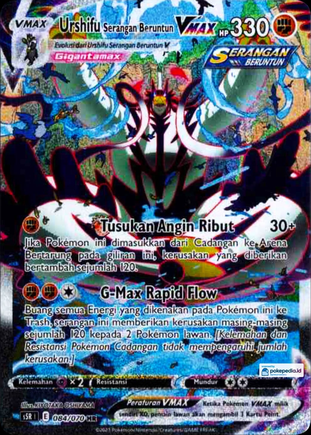 Urshifu Rapid AA — kartu Pokémon cetakan Indonesia