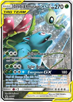 Celebi Venusaur GX SR AA — kartu Pokémon cetakan Indonesia