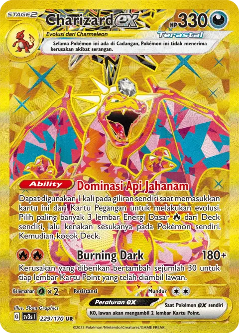 Charizard ex UR — kartu Pokémon cetakan Indonesia