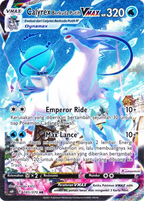 Ice Rider Calyrex Vmax HR AA — kartu Pokémon cetakan Indonesia