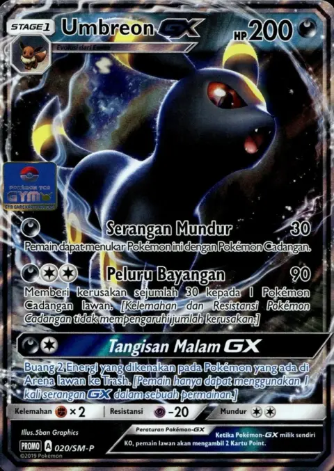 Umbreon GX Promo — kartu Pokémon cetakan Indonesia